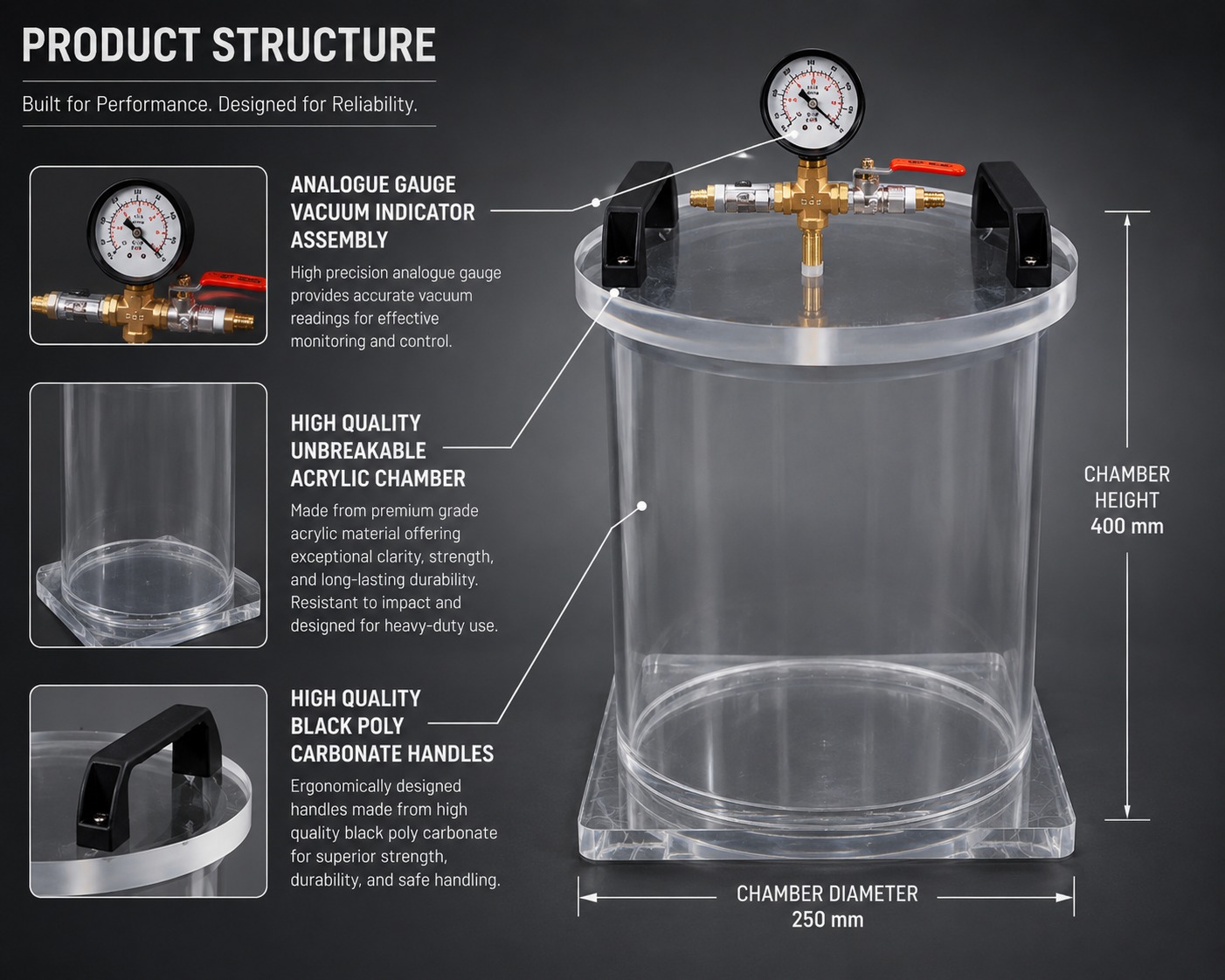 Acrylic Vacuum Chamber Cylinder